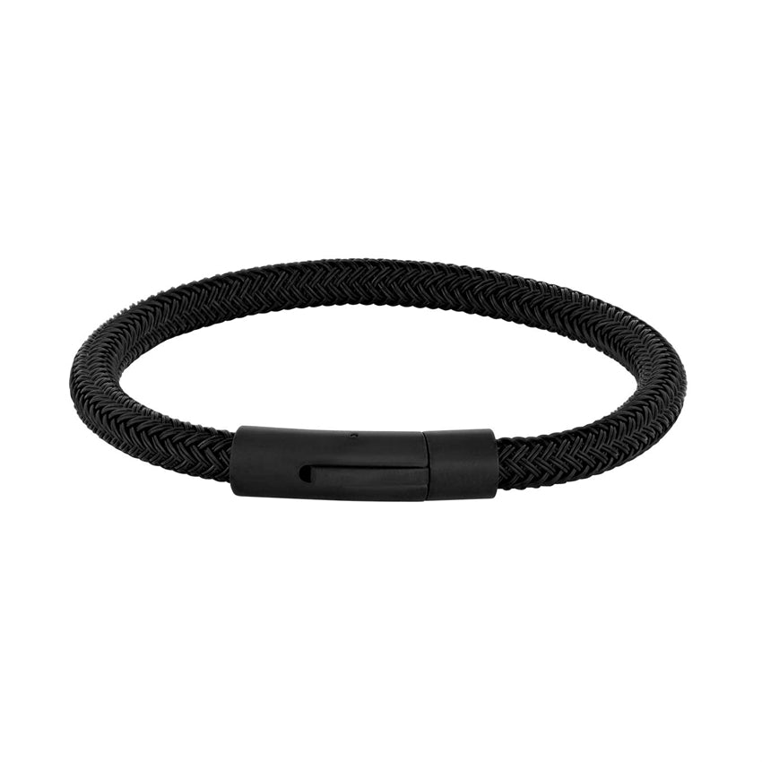 Nordahl Andersen herrearmbånd i sort stål 19–23 cm